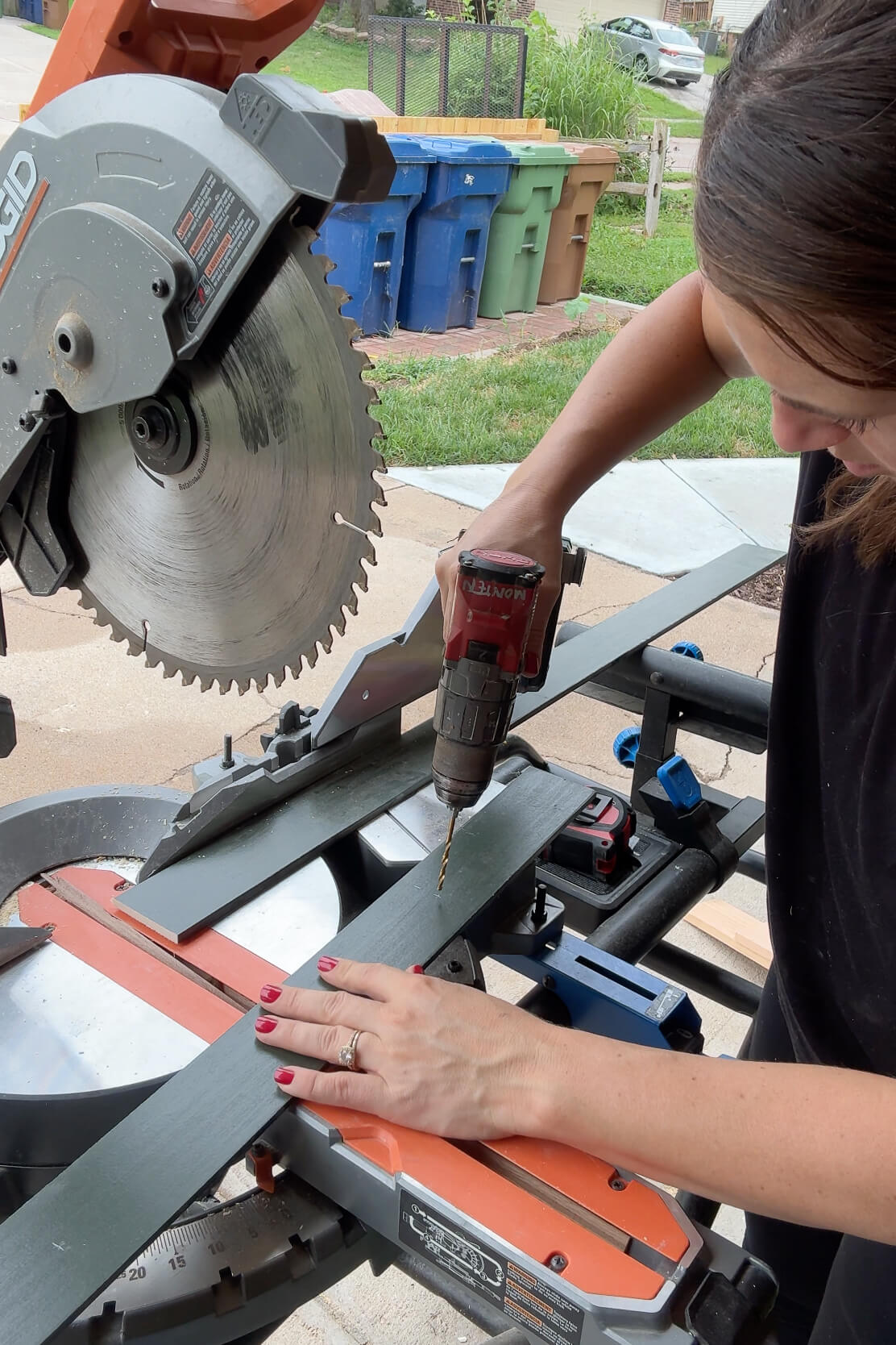 Making a template for installing drawer hardware.